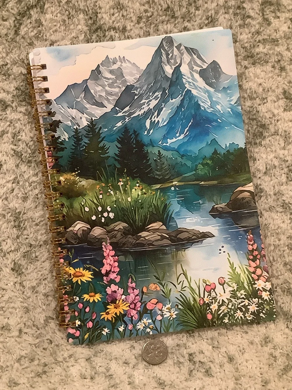 Spiral-Bound Mountain Lake Camping Travel Notebook Journal NWT ~75 lined pages